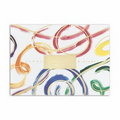 Birthday Swirls Birthday Card - Gold Lined White Envelope